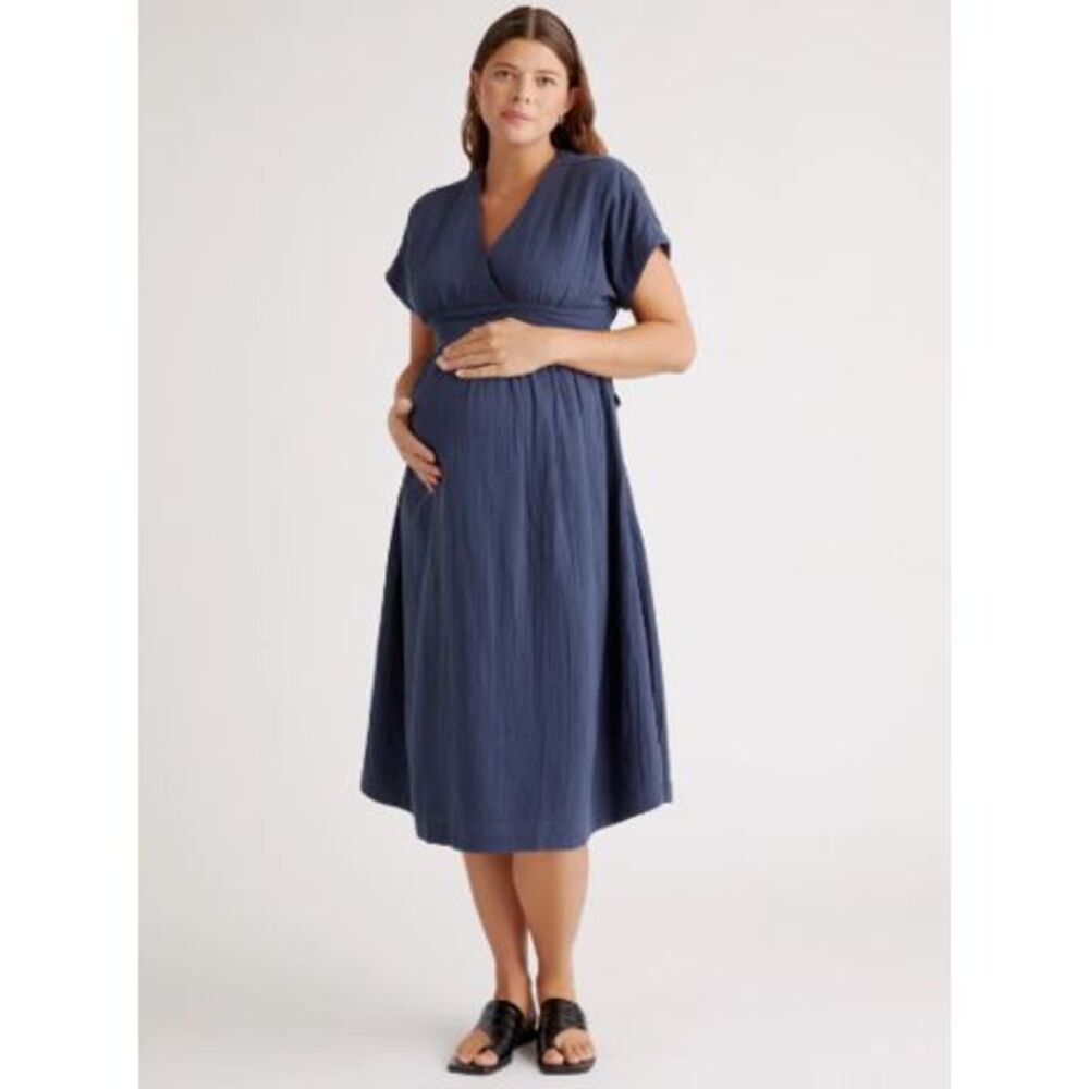 Quince Navy Blue Maternity Dress